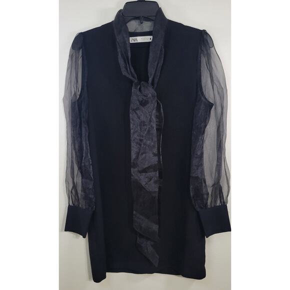 Zara Dress Womens Medium Witchy Whimsigoth Punk Punk EMO Dress Sheer Sleeves - Picture 2 of 9